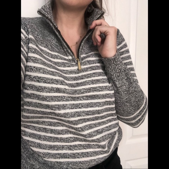 Striped Quarter Zip Sweater - Picture 2 of 4